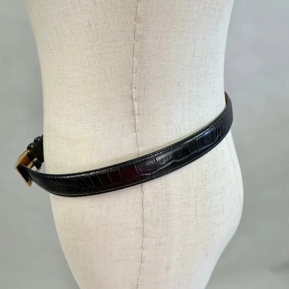 Lauren Ralph Lauren Logo Reversible Black Leather Belt Size Large/X‎ Large